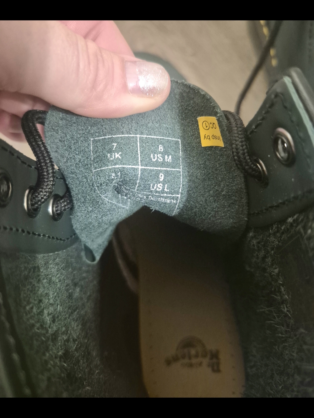 Dr. Martens 1460 Smooth Leather Lace-Up Boots in Green - Picture 5 of 5